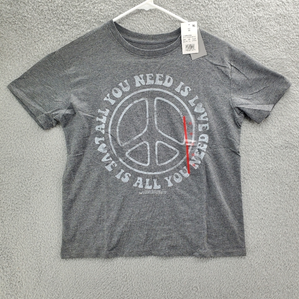 John Lennon Paul McCartney All You Need Is Love T Shirt Womens Size XS NWT